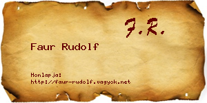 Faur Rudolf névjegykártya