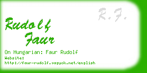 rudolf faur business card